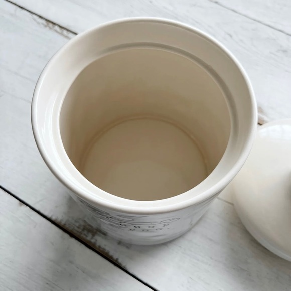 RARE Rae Dunn Ceramic GOOD DOG Canister Treat Jar Crown Lid Bone Magenta Rea Ray - Picture 3 of 9